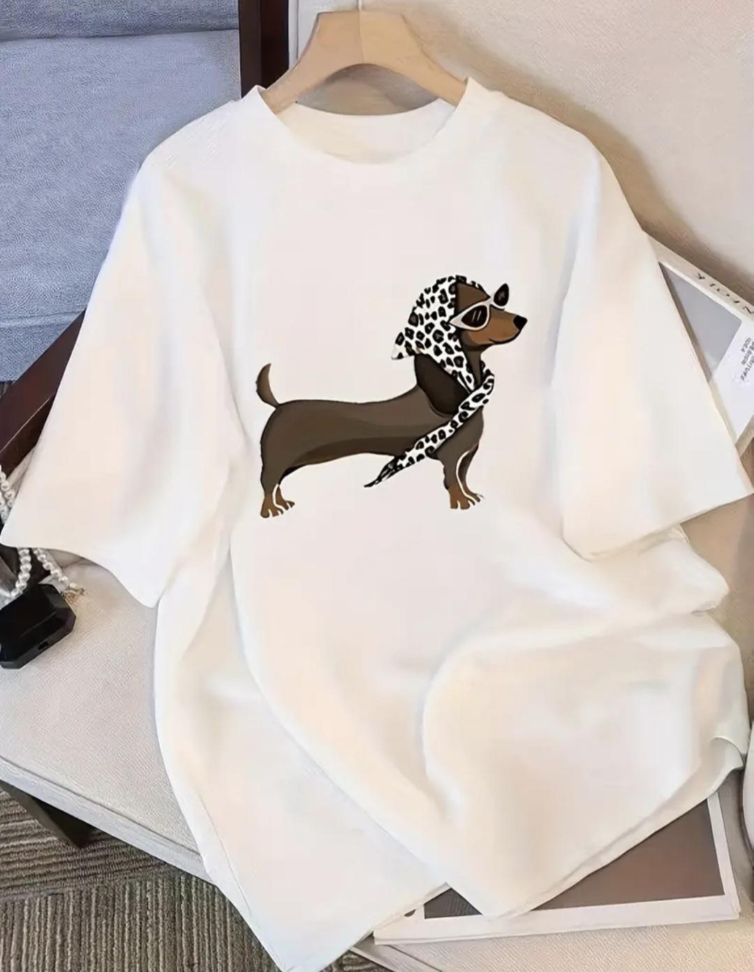 Футболка жіноча такса L Білий (00222)