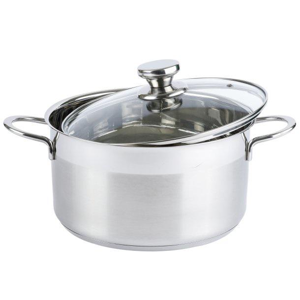 Кастрюля со стеклянной крышкой Axentia Brilliant d 24 см 5,8 л из нержавеющей стали 13 см (135942) - фото 5
