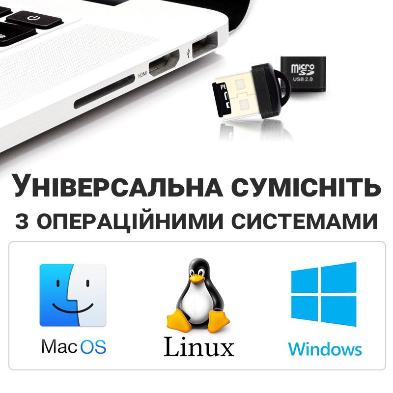 Кардридер Usb 2,0 Addap CR-01 для TF/MicroSD карт пам'яті 480 Мбіт/с - фото 7