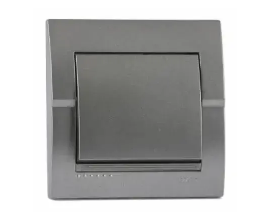 Выключатель одинарный DERIY Lezard Темно-серый (28526247)