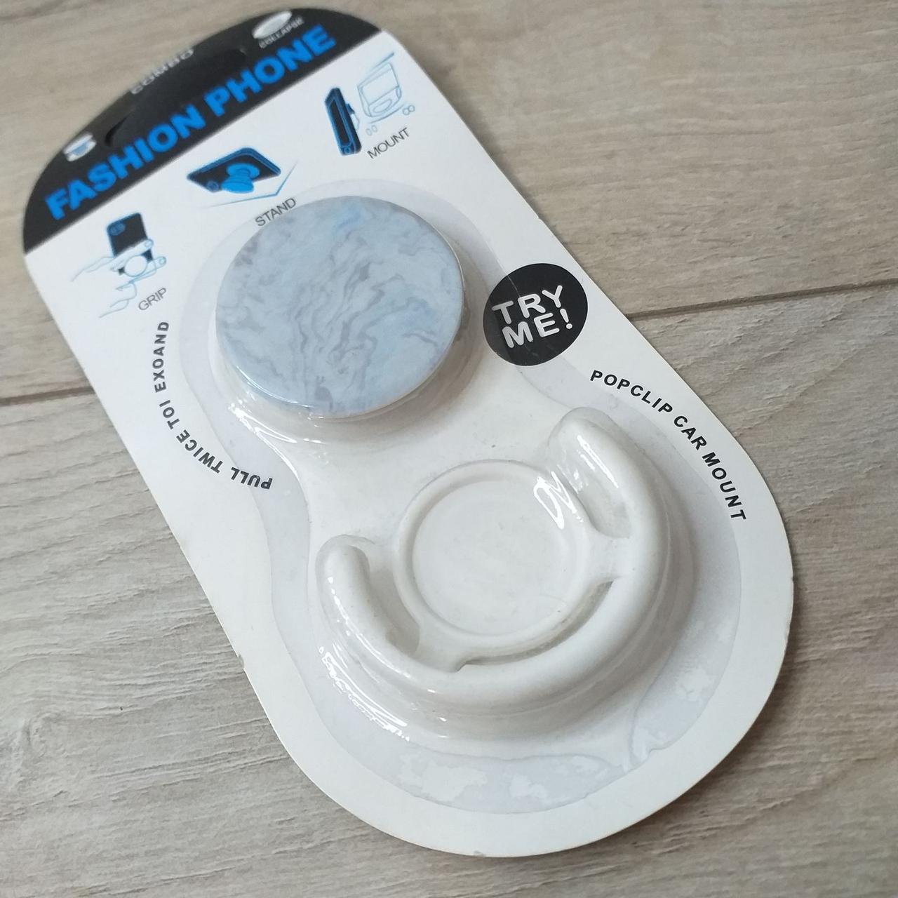 Попсокет держатель Fashion для телефона 3D серо-голубые волны Белый (KG-10512) Попсокет держатель Fashion для телефона 3D серо-голубые волны Белый (KG-10512)