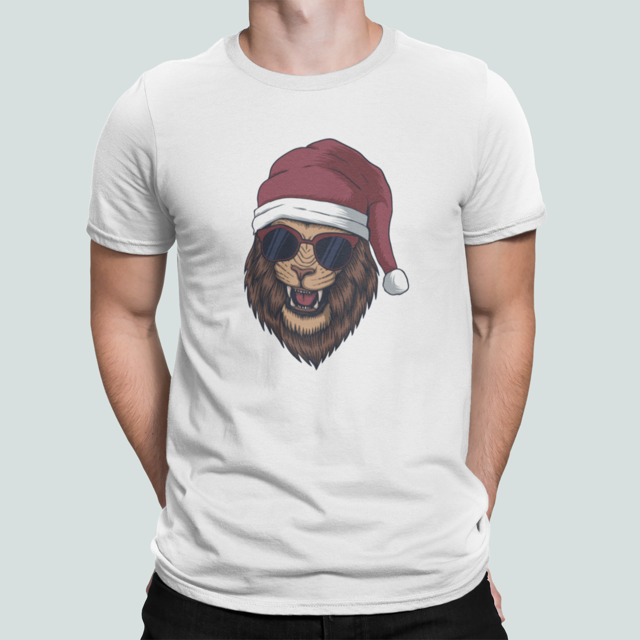 Футболка мужская новогодняя Stedman с принтом Лев Санта в очках XXL Белый (НГ128-11) Футболка мужская новогодняя Stedman с принтом Лев Санта в очках XXL Белый (НГ128-11)