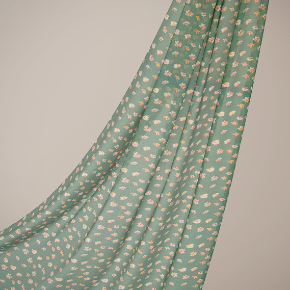 Ткань шифон IDEIA Креп Флора 1,45 м Темно-зеленый (2200004217789)