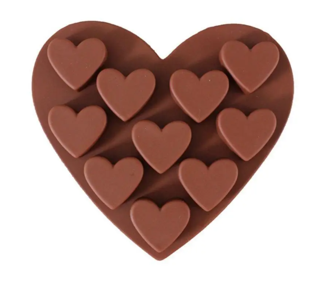 Молд силиконовый Сердечки универсальный 156x140 мм Коричневый (4043) Молд силиконовый Сердечки универсальный 156x140 мм Коричневый (4043)