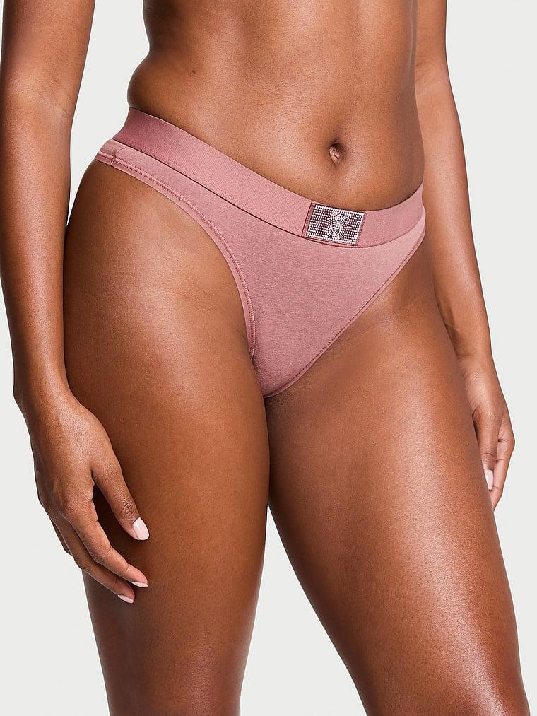 Трусики стринги женские Victoria's Secret Logo Shine Patch XS Коричневый (199243997646)