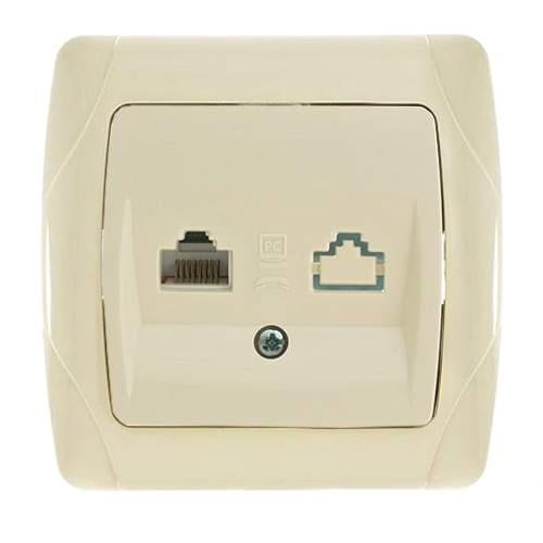 Розетка одинарная телефонная Viko RJ-11 Carmen Кремовый
