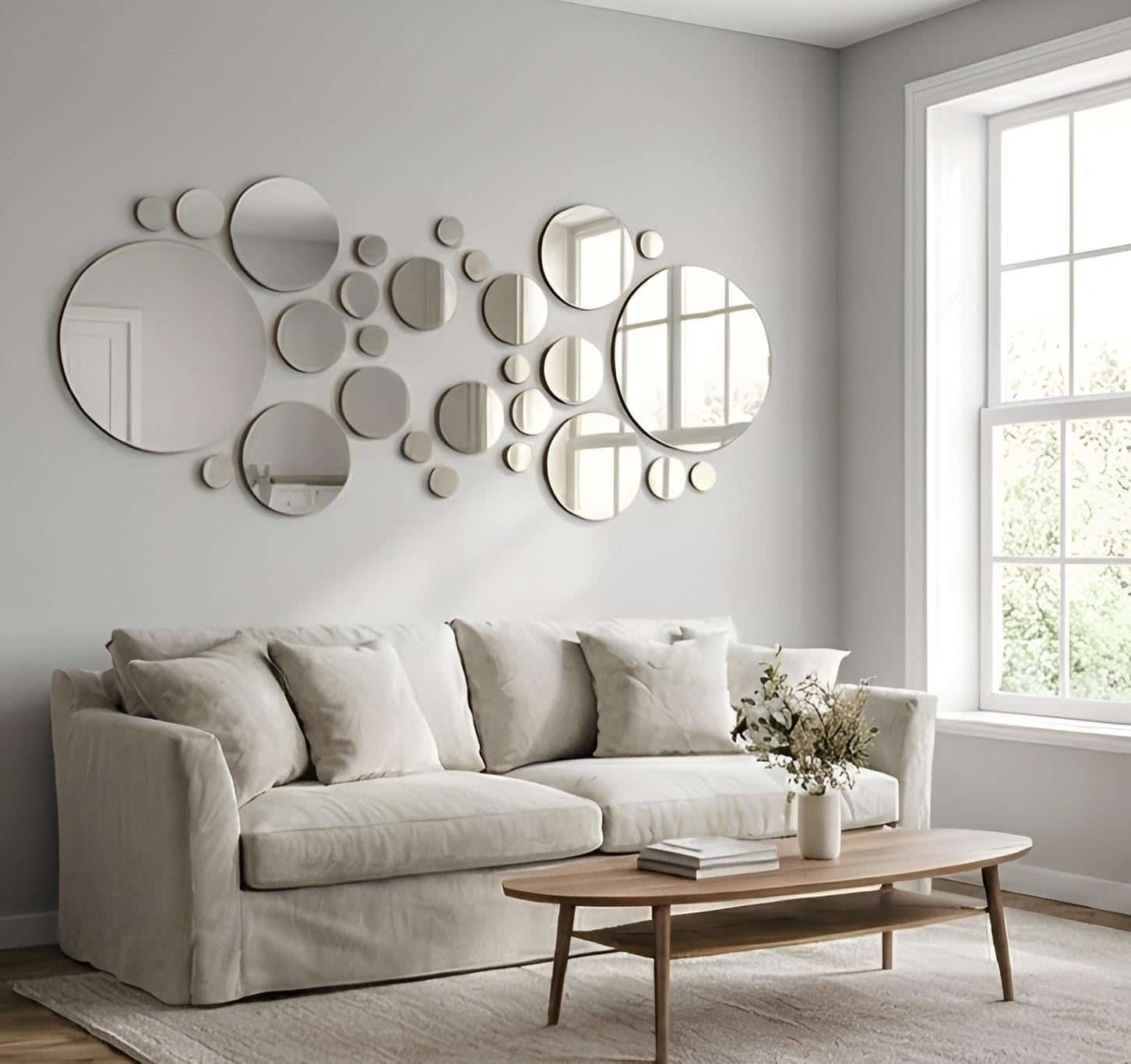 Набор зеркальный декор DFA Круги для стен и мебели 28 шт. Серебристый (YA00101-S)