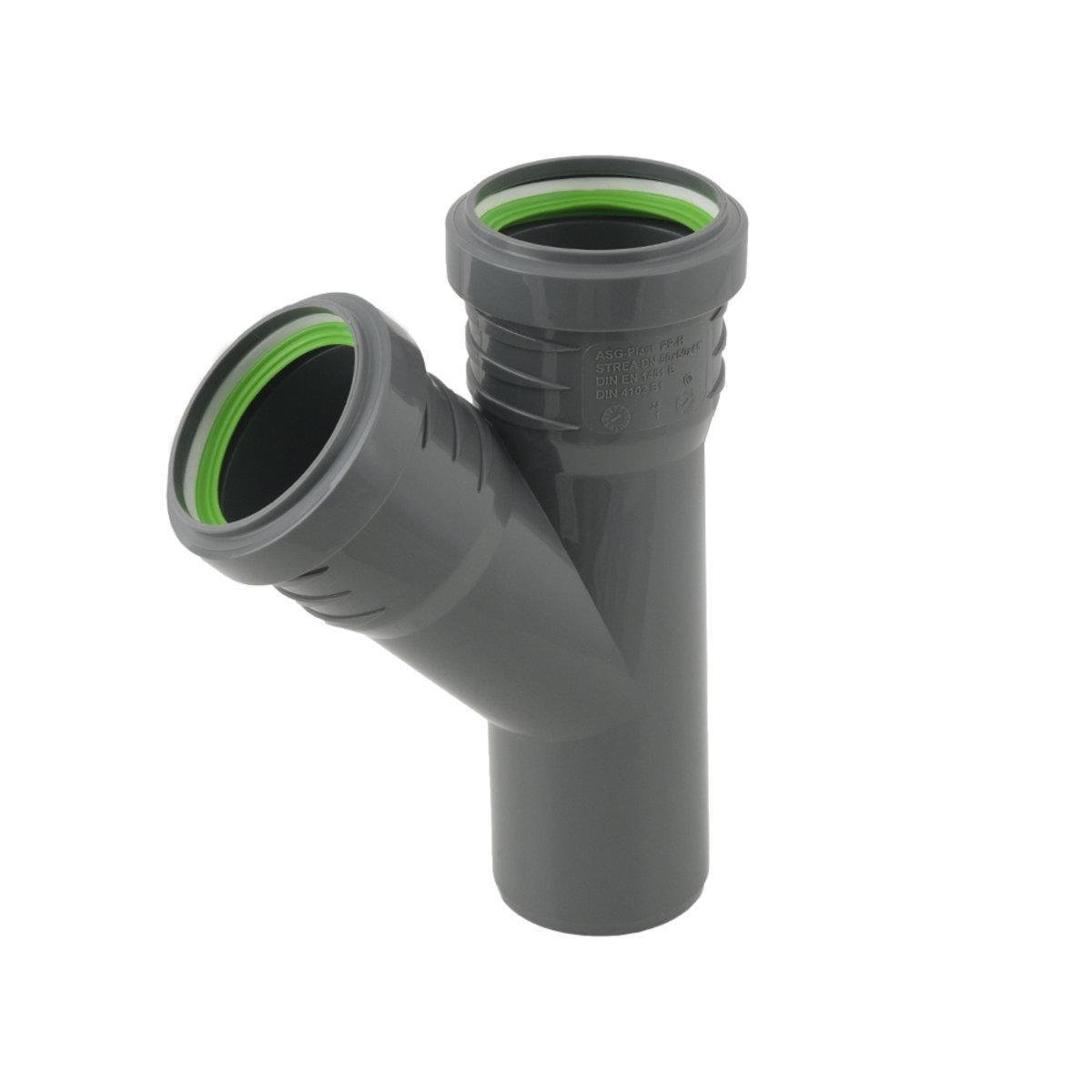 Тройник канализационный ASG HTR Ф 50х45° (25194321)