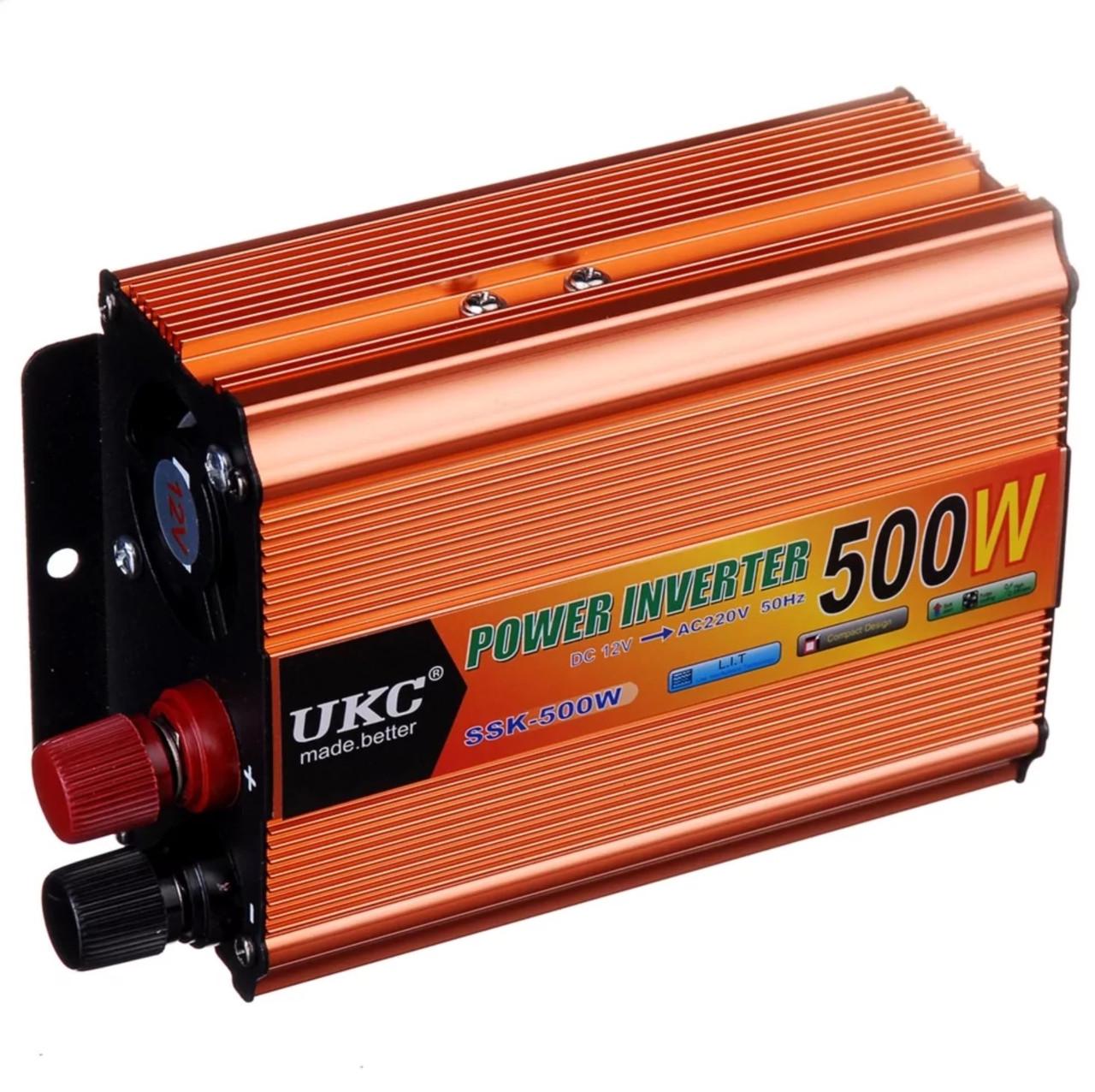 Инвертор 12V-220 UKC 500W преобразователь напряжения 12V-220V 1USB 1 розетка 500 Вт - фото 4