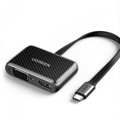Переходник Ugreen USB 2.0 HDMI VGA HDMI 1,4b CM303 70549 support 3D 4Kх2K 30Hz VGA 1080P 60Hz Черный (565415)