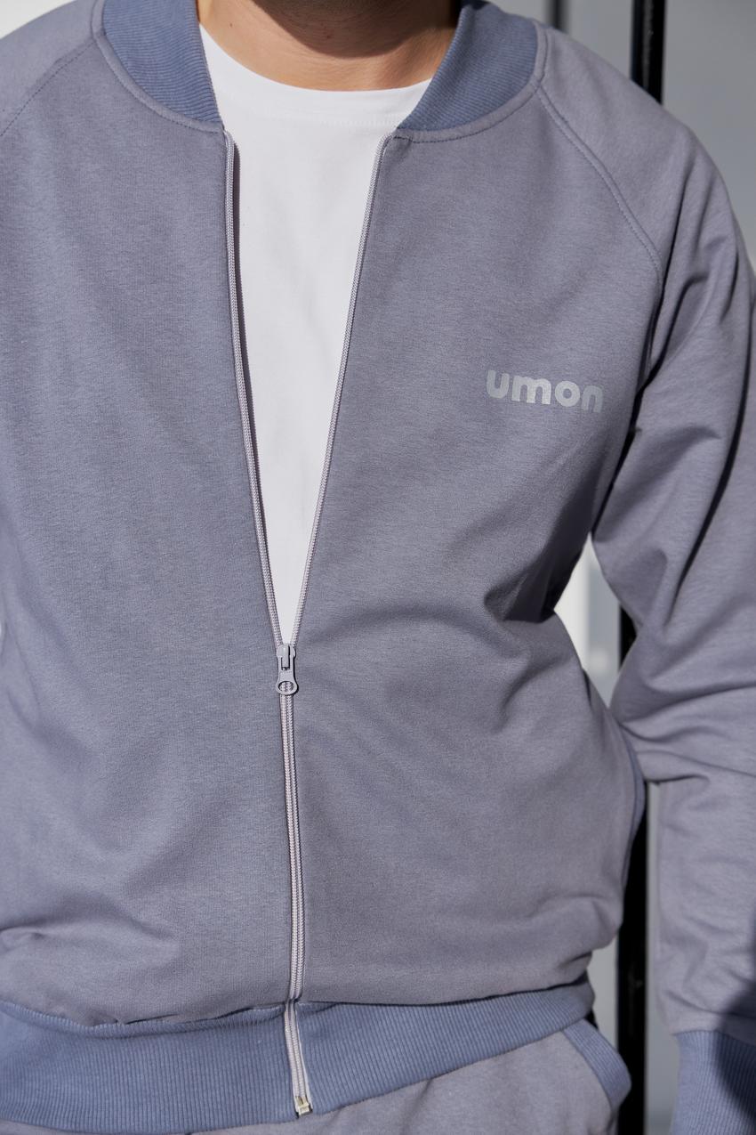 Костюм спортивный мужской Umon М80.2 на замке со стойкой 2-нить M Серый (784-1-61) - фото 4