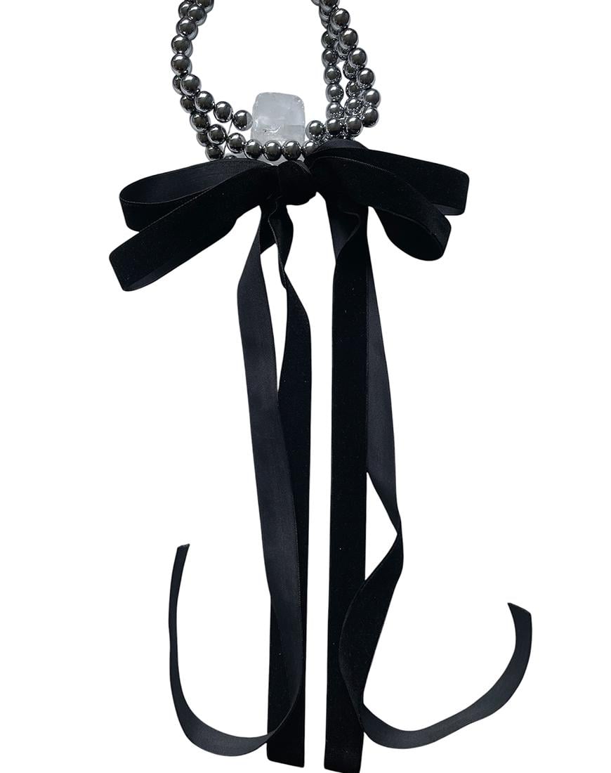 Чокер з бантом жіночий SMART JEWELRY чорний One size