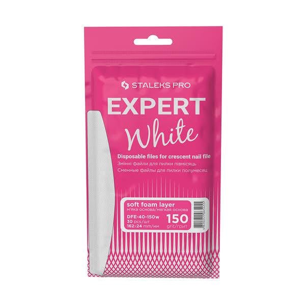 Сменные файлы STALEKS Pro Expert 40 для металлического основания полумесяц 30 шт./уп. 150 грит Белый