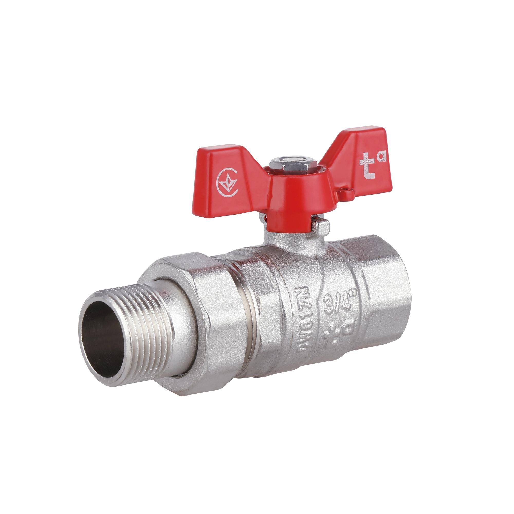 Кран шаровой с американкой Thermo Alliance Forte 3/4" прямой латунь (SF220W20)