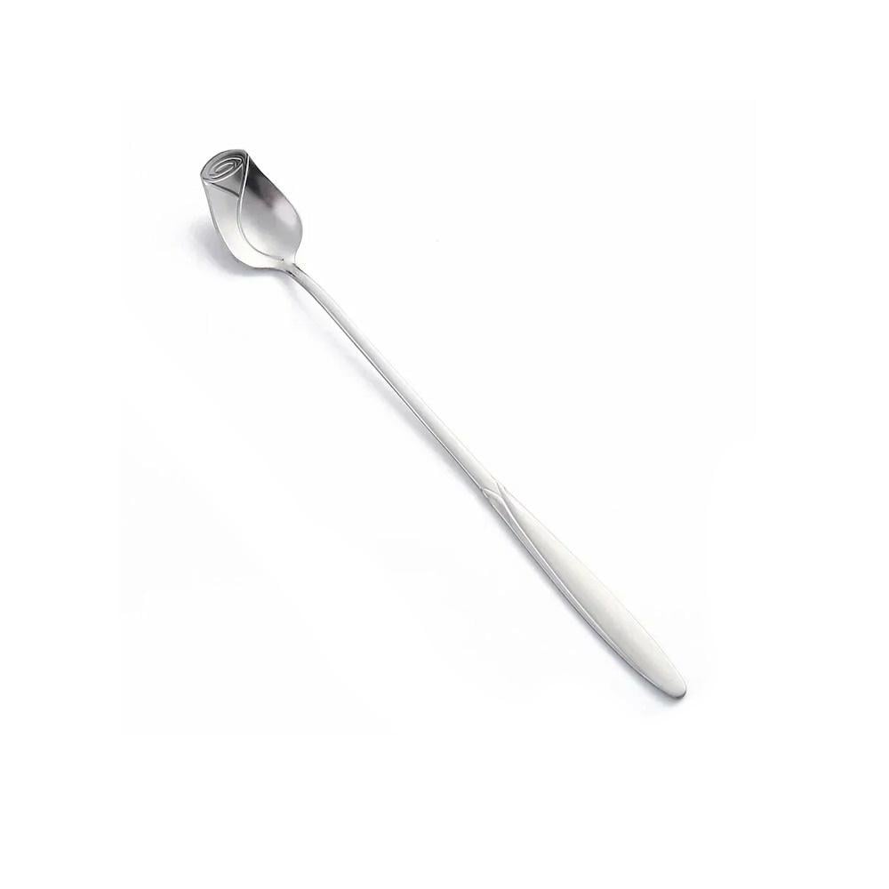 Чайная ложка из нержавеющей стали в форме розы 17.2 см Серебристый (3000004202) Чайная ложка из нержавеющей стали в форме розы 17.2 см Серебристый (3000004202)