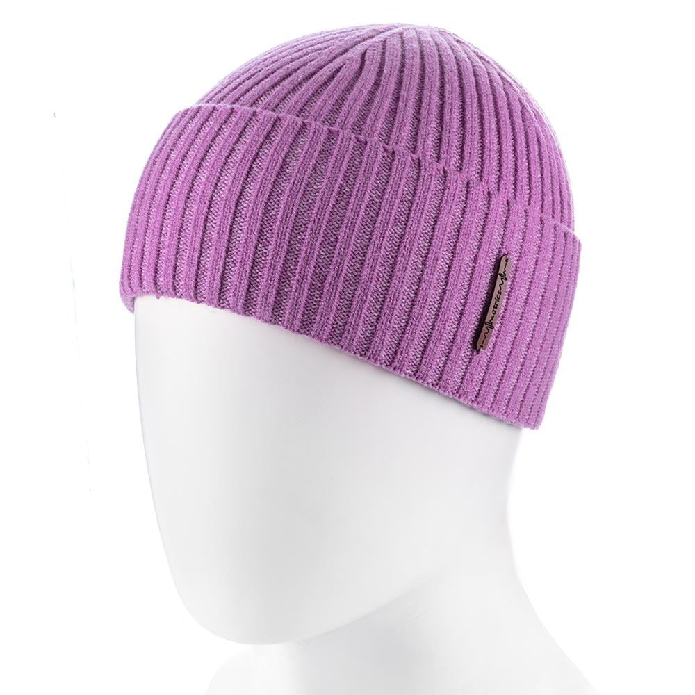 Шапка бини ZOLLY UH854 одинарная с отворотом вискозная one size Сиреневый