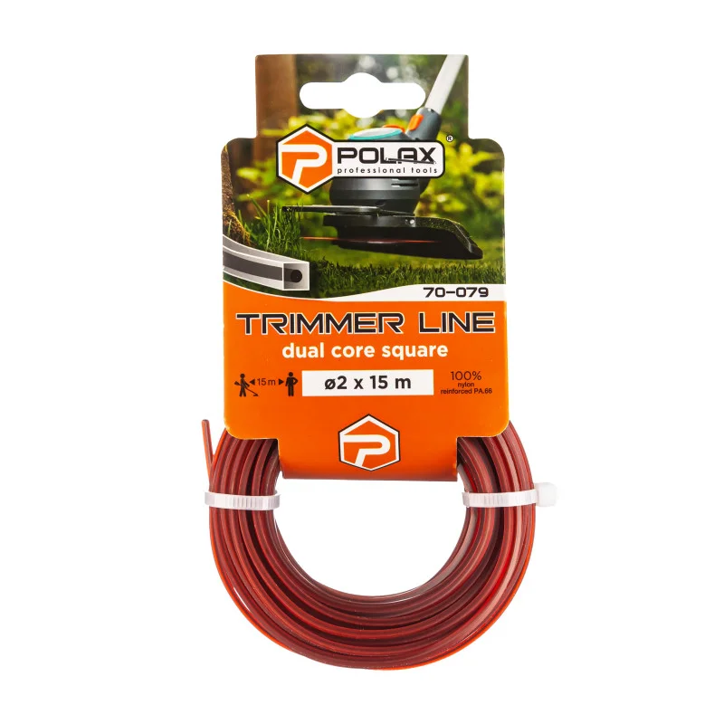 Жилка для триммера Polax "Квадрат с кордом" 2 мм 15 м (70-079)