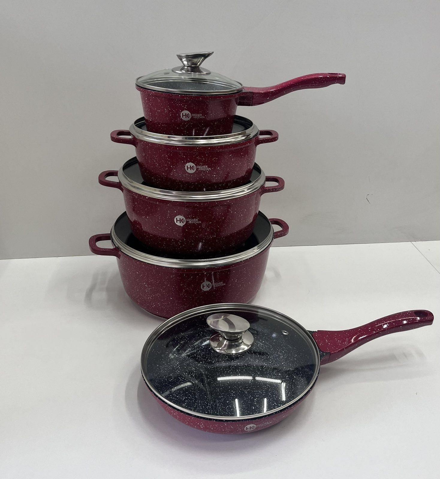 Набір посуду Higher Kitchen HK-305 на 12 предметів Червоний - фото 2 Набір посуду Higher Kitchen HK-305 на 12 предметів Червоний - фото 2