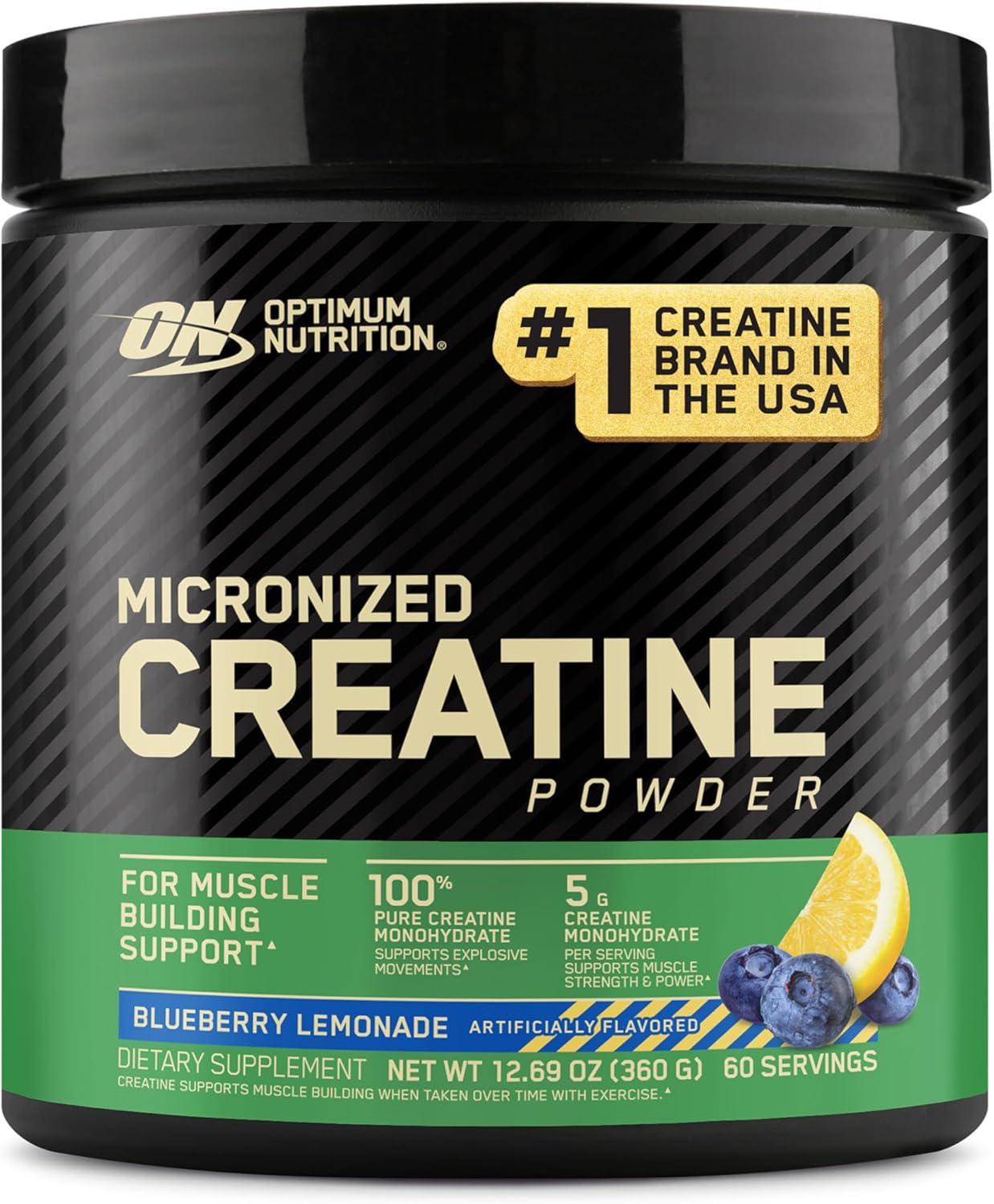 Креатин моногидрат Optimum Nutrition Creatine Micronized Powder Blueberry Lemonade 360 ​​г