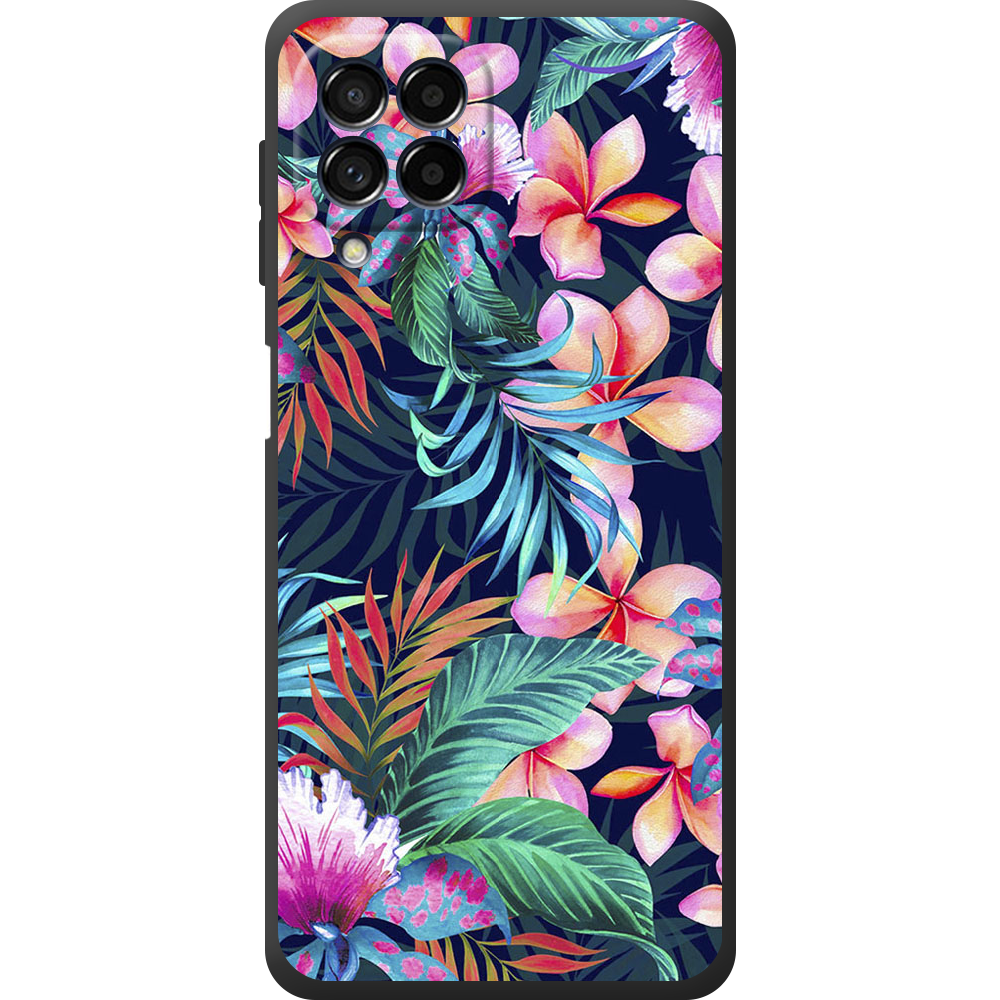 Чохол BoxFace Samsung Galaxy M53 5G (M536) flowers in the tropics Чорний силікон (44473-up1971-44483)