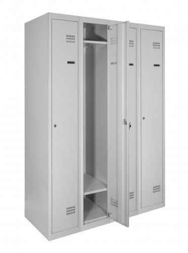 Шкаф металлический для одежды ШОМ нп 1/30/4 одноуровневый с нижней полкой 180х120х50 см Серый RAL 7035