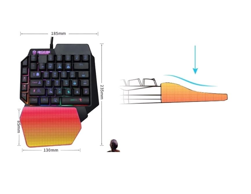 Клавіатура ігрова Sundy PUBG Mobile Keyboard G01 з підсвіткою USB Black - фото 5