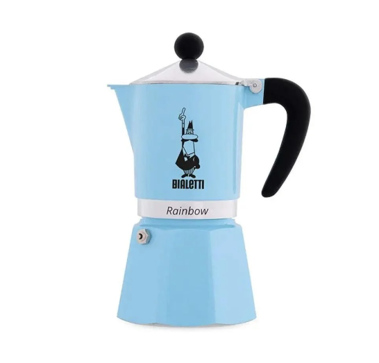 Гейзерная кофеварка Bialetti Rainbow на 6 чашек из алюминия Light Blue (0005043/NP)