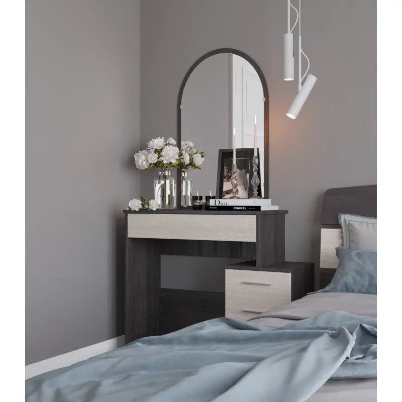 Трюмо для спальни Еверест 1 Венге темный/Дуб молочный (26788643) - фото 3 Трюмо для спальни Еверест 1 Венге темный/Дуб молочный (26788643) - фото 3