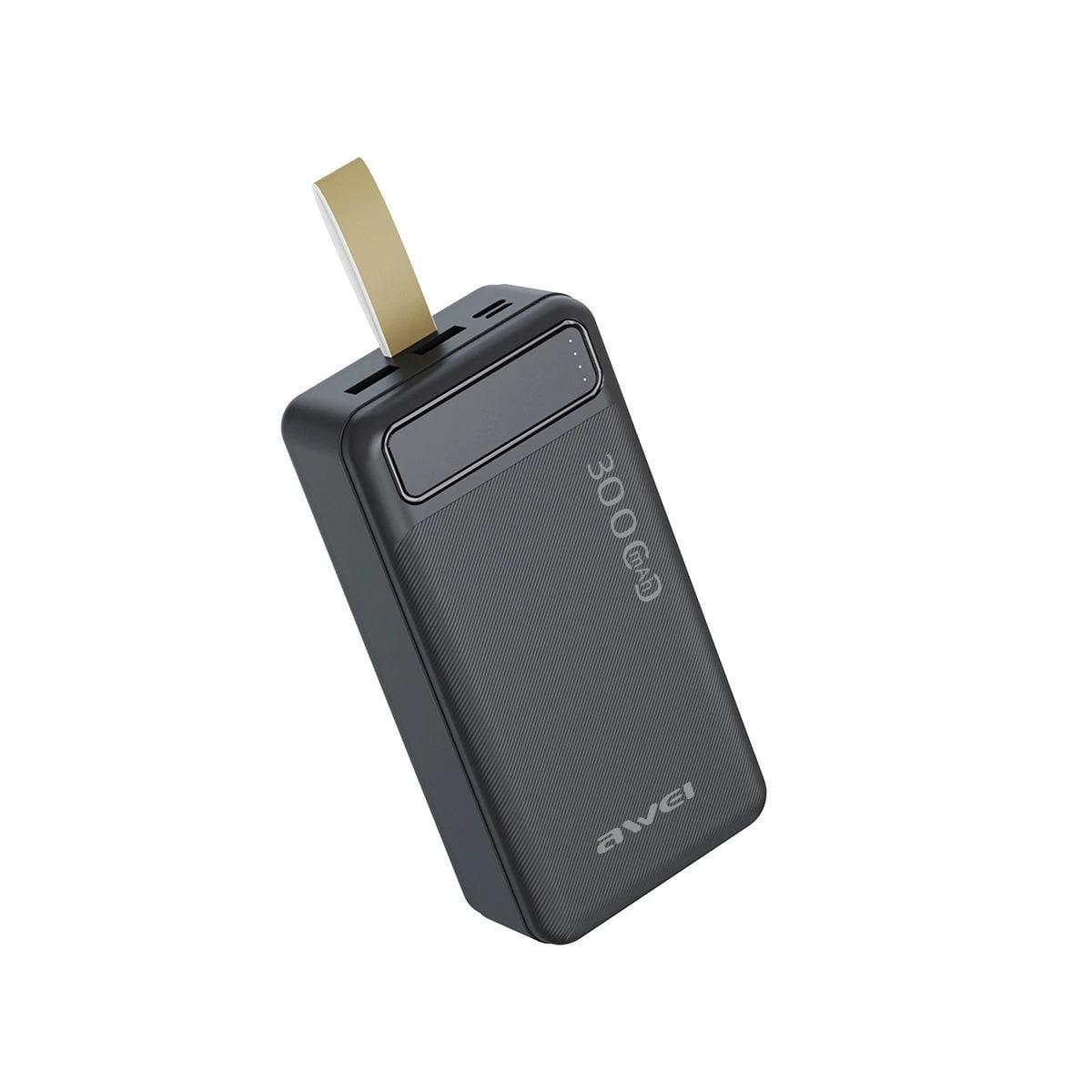 Повербанк Awei P7K с индикатором заряда на 2хUSB/Type-C 30000 mAh 2,1 А 111 Wh (1010218-Black)