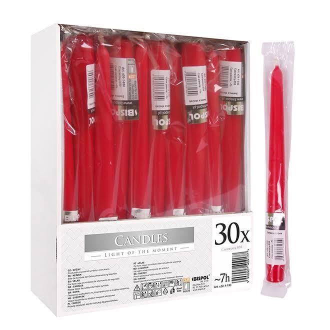 Свечка конусная Bispol 24,5 см Красный (27160)