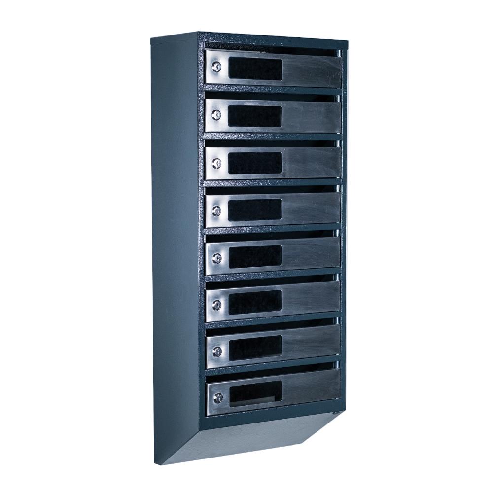 Ящик почтовый многосекционный ЯП08C Антрацитовый/Нержавеющая сталь (24061028)