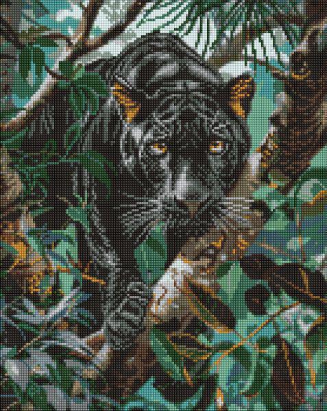 Алмазна мозаїка Ideyka Граціозна пантера 40x50 см (Id-AMO8026)