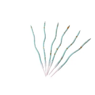 Свічки для торта Хвилясті 6 шт. Бірюзовий/Золотий (16066)