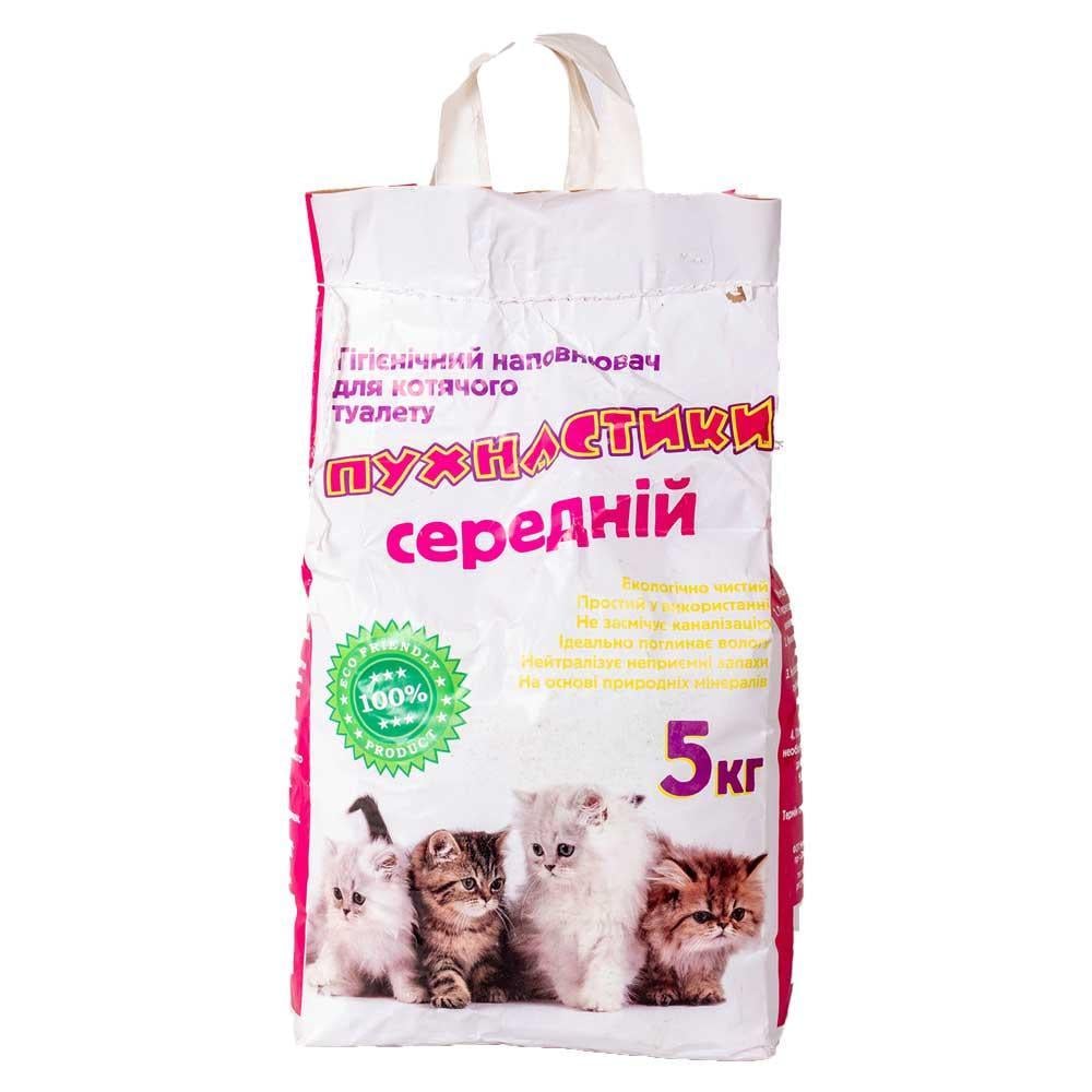 Наполнитель для лотков бентонитовый средний Пушистики 4 шт. 5 кг без запаха (1666646241)