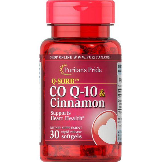 Коэнзим Puritan's Pride Q-Sorb Co Q-10 & Cinnamon 120 мг/1000 мг 30 Softgels