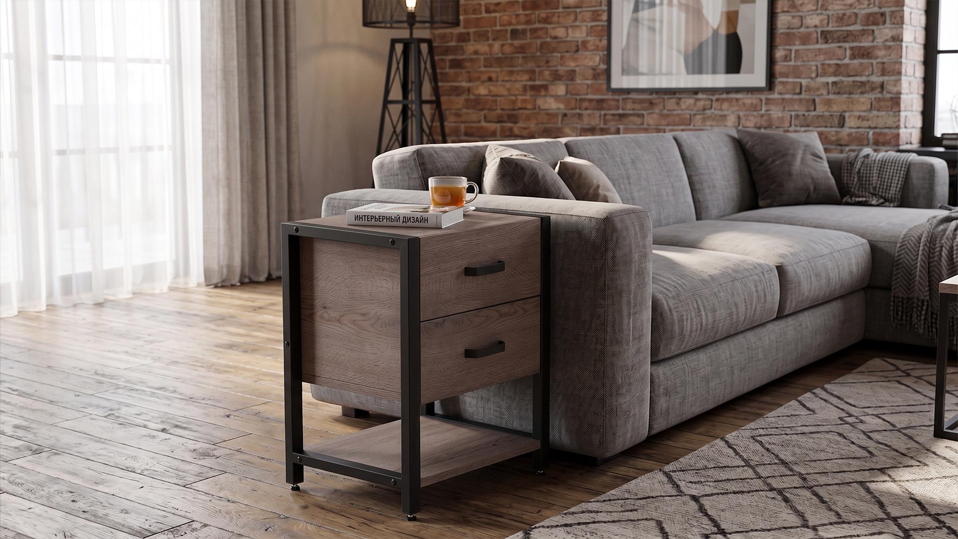 Тумба универсальная Ferrum-decor Вивьен ДСП 16 мм 2/1 50x41x40 Черный/Дуб Кремона Канолло (FRD-107789) Тумба универсальная Ferrum-decor Вивьен ДСП 16 мм 2/1 50x41x40 Черный/Дуб Кремона Канолло (FRD-107789)