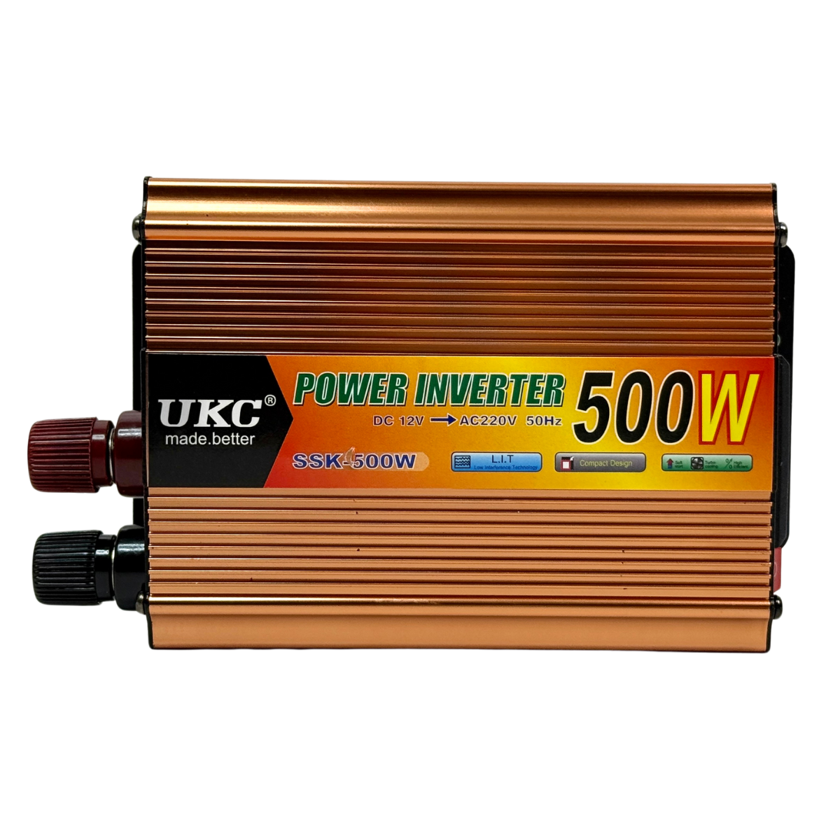 Инвертор UKC с USB выходом 500 Вт 12В 220В Золотистый (SSK-500W-12G)