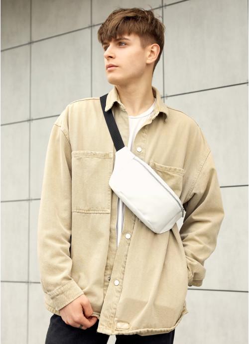 Поясная мужская сумка Sambag экокожа водоотталкивающая Белый (2618898872) - фото 8