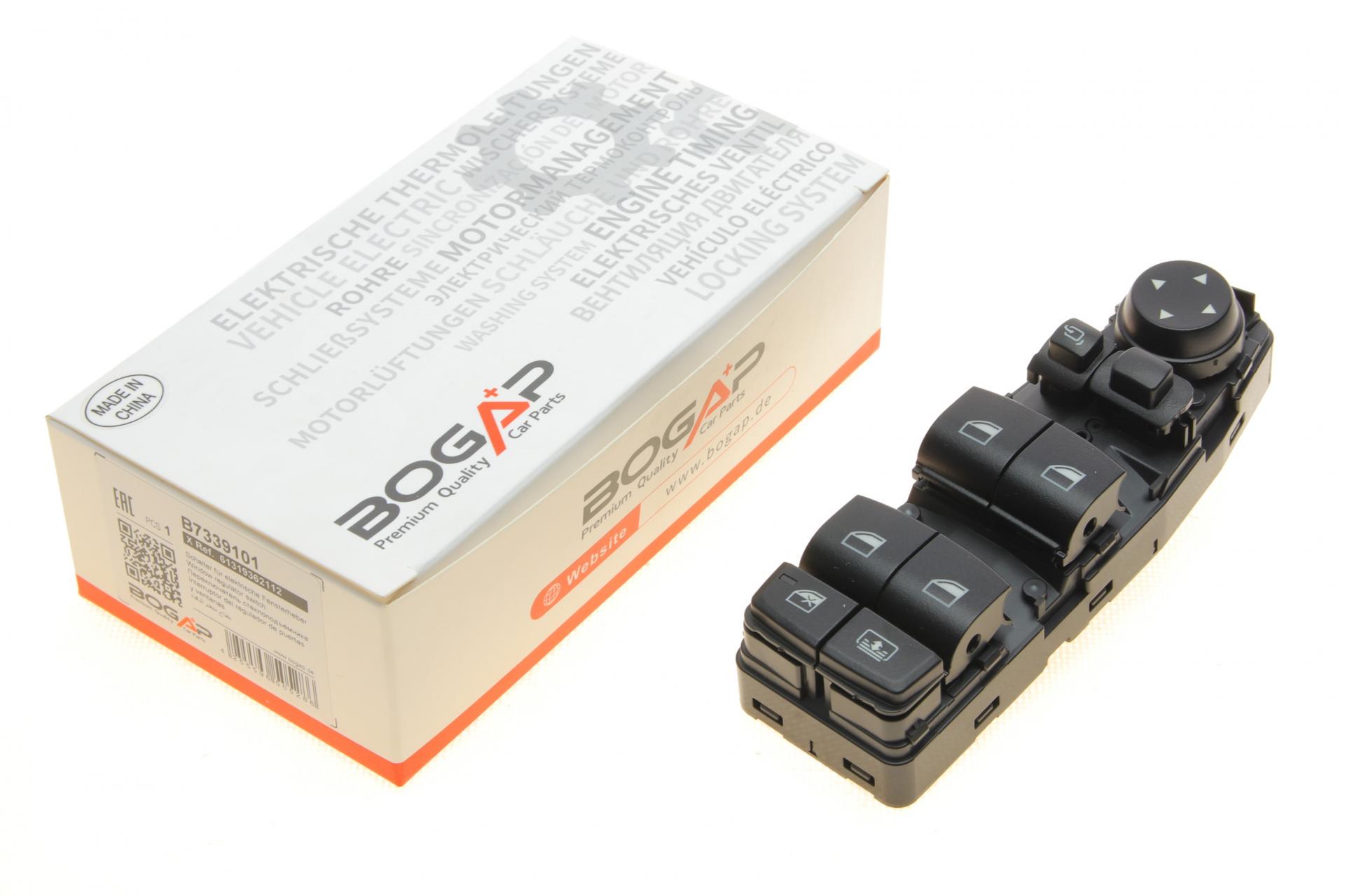 Кнопка стеклоподъемника BOGAP L BMW 3 F30/F80 11- B38/B46/B47/B48/B58/N13/N20/N26/N47/N55 блок (B7339101)