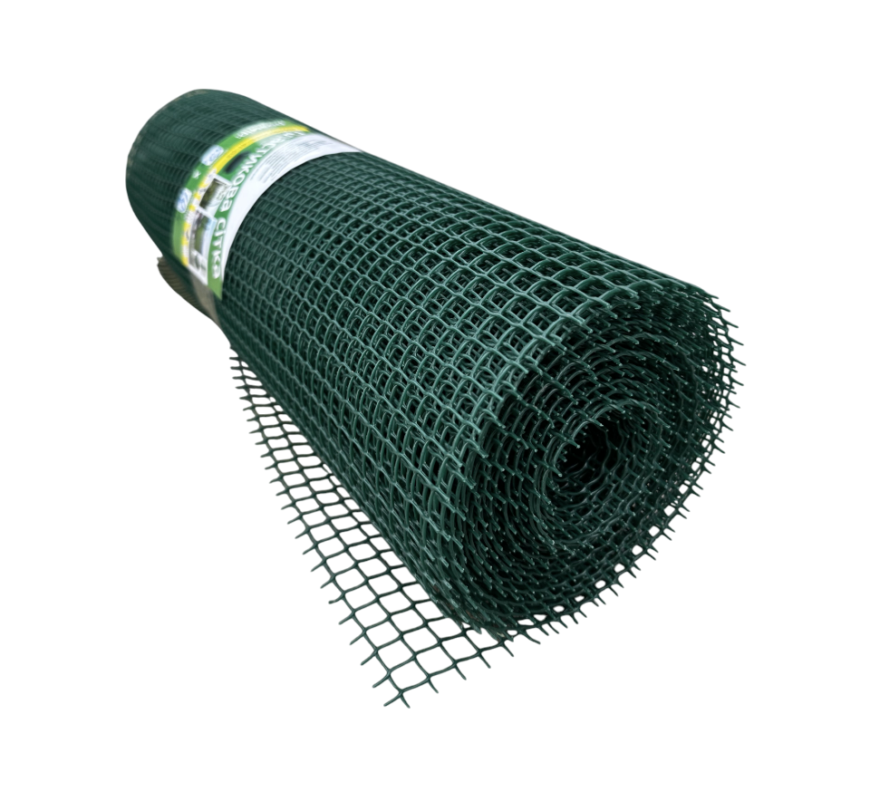 Сетка пластиковая декоративная Клевер 10х10 мм 40х5 м Темно-зеленый