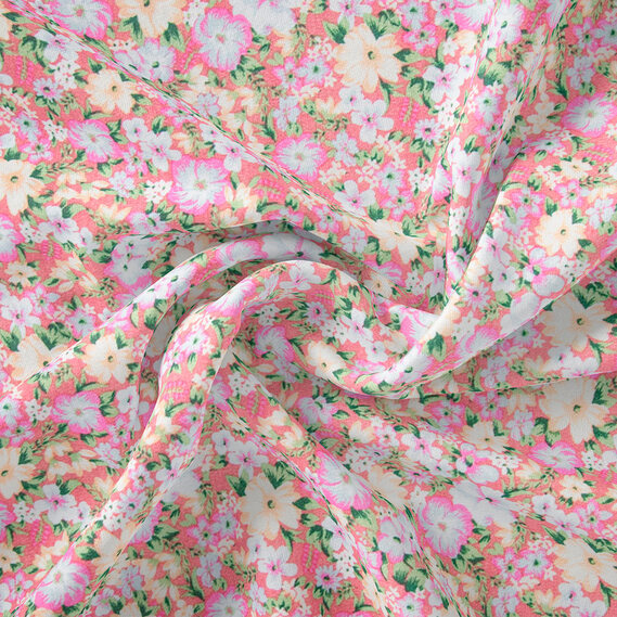 Ткань штапель IDEIA Цветочный водопад 1,4 м Пудра (2200004216997)