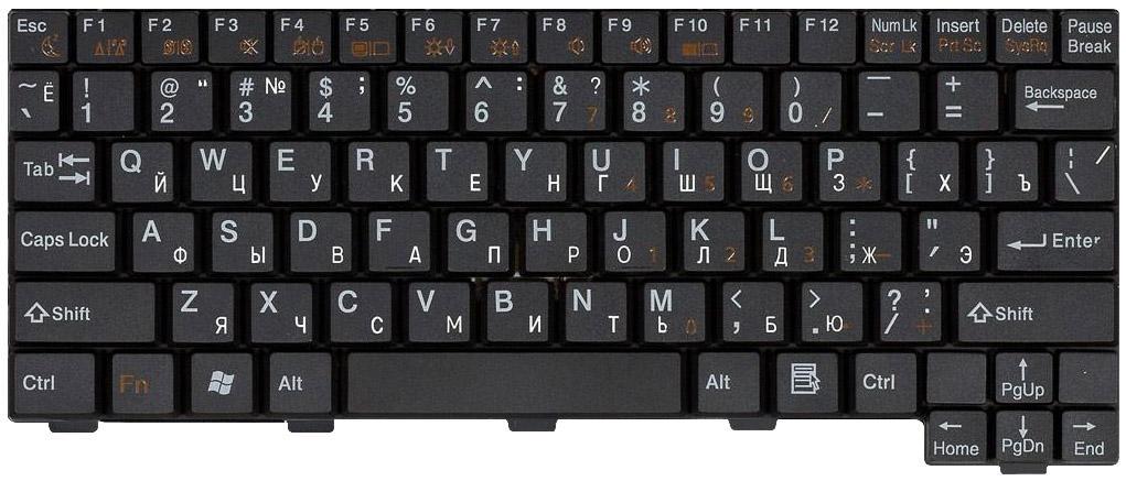 Клавиатура для ноутбука Fujitsu LifeBook P1610 P1510 Black