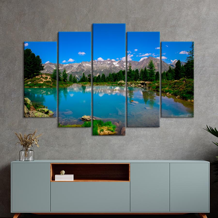 Картина природа Гірське озеро Берглі 187x119 см (A1155-5)