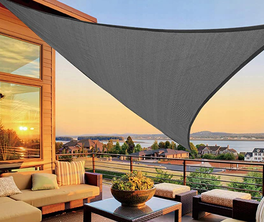 Тент сонцезахисний водонепроникний трикутний Оксфорд 3х3х4 м Сірий - фото 8 Тент сонцезахисний водонепроникний трикутний Оксфорд 3х3х4 м Сірий - фото 8