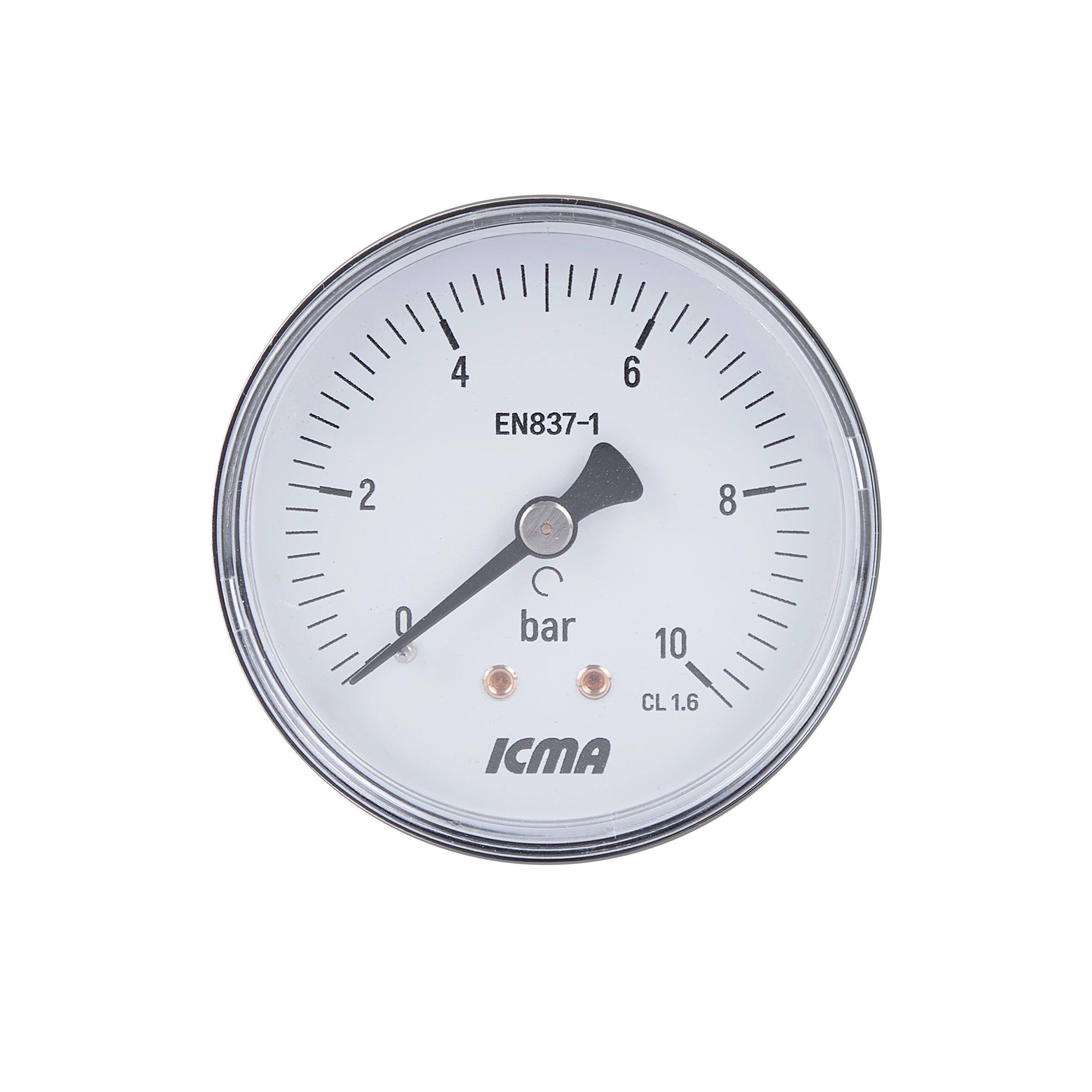 Манометр ICMA 1/4" №243 0-10 барзаднее подключение (22354406)