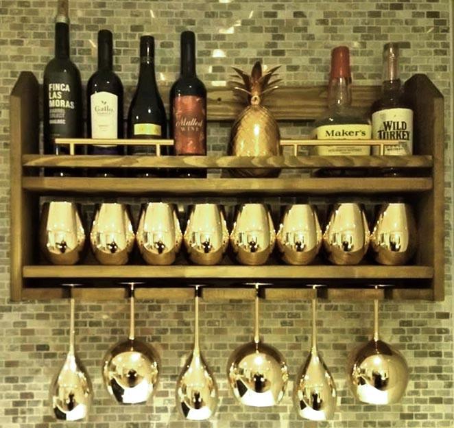 Полка для вина настенная из дерева Такинома Мускат (ПНК-023207)