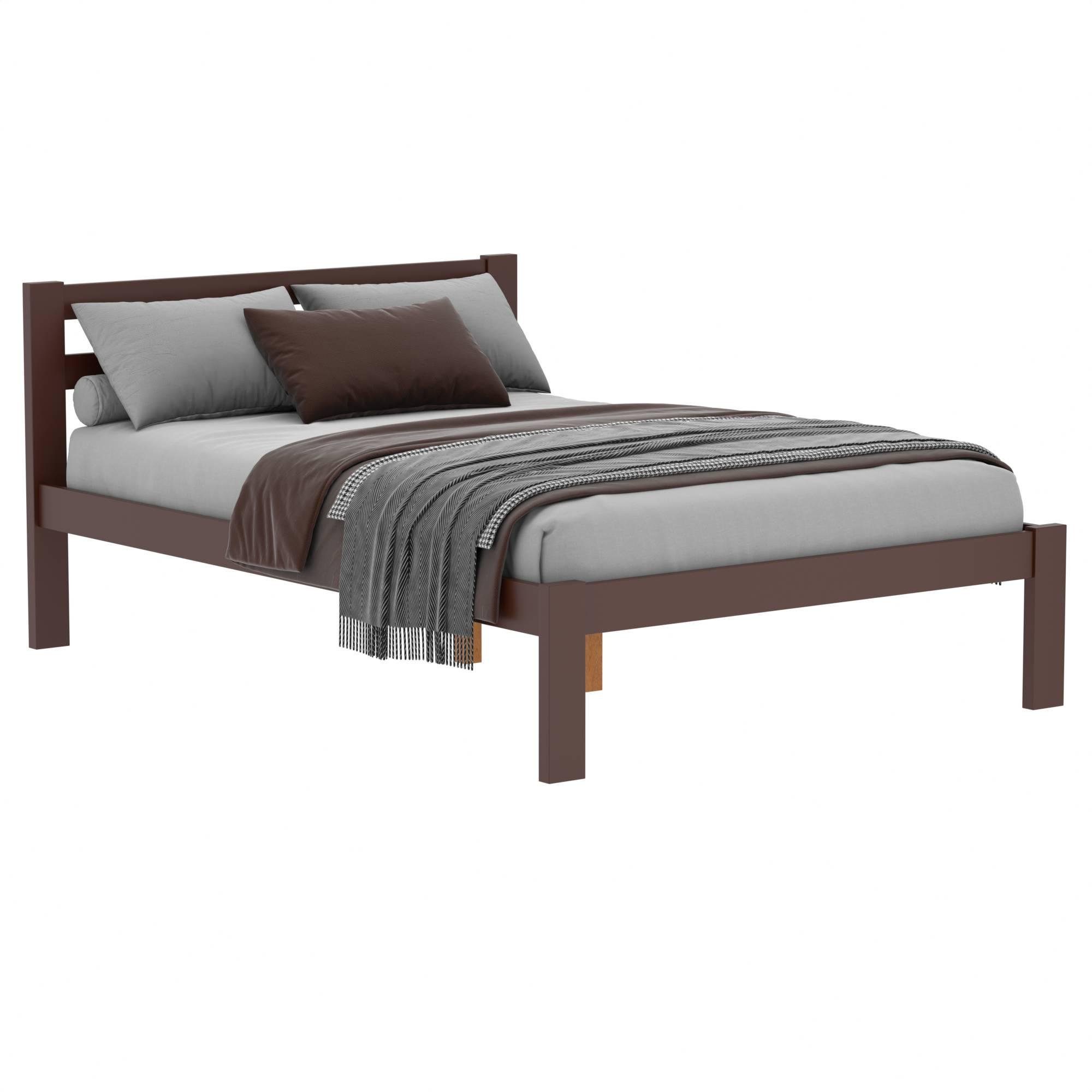Кровать дерево Классик полуторная 120х200 см Коричневый (380280) - фото 1 Кровать дерево Классик полуторная 120х200 см Коричневый (380280) - фото 1