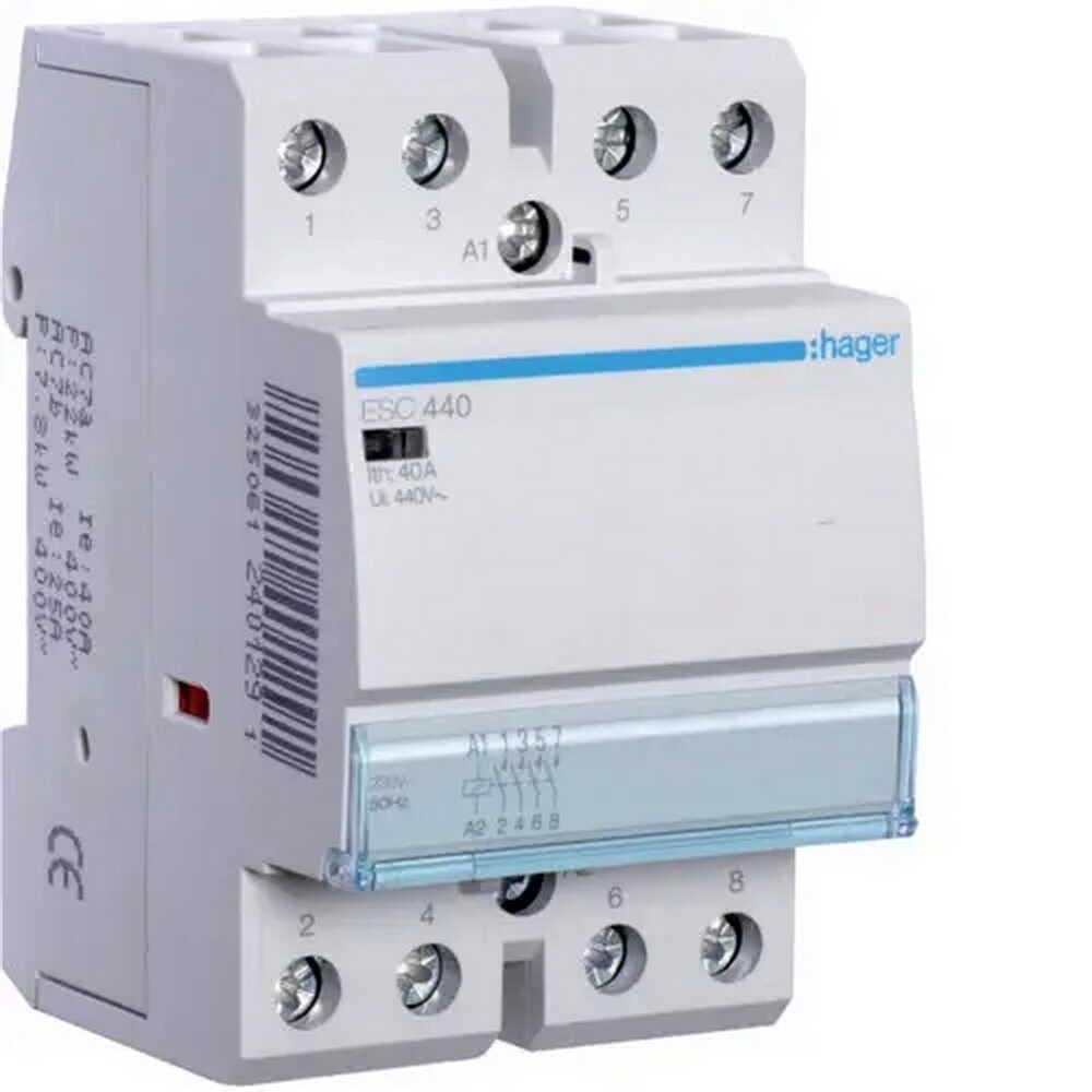 Контактор модульный Hager 4P 40 А 4NO 230 В AC (ESC440)