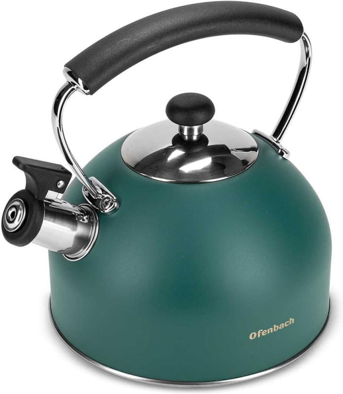 Чайник Ofenbach нержавеющая сталь со свистком 2,2 л Зеленый матовый (NB-100326)