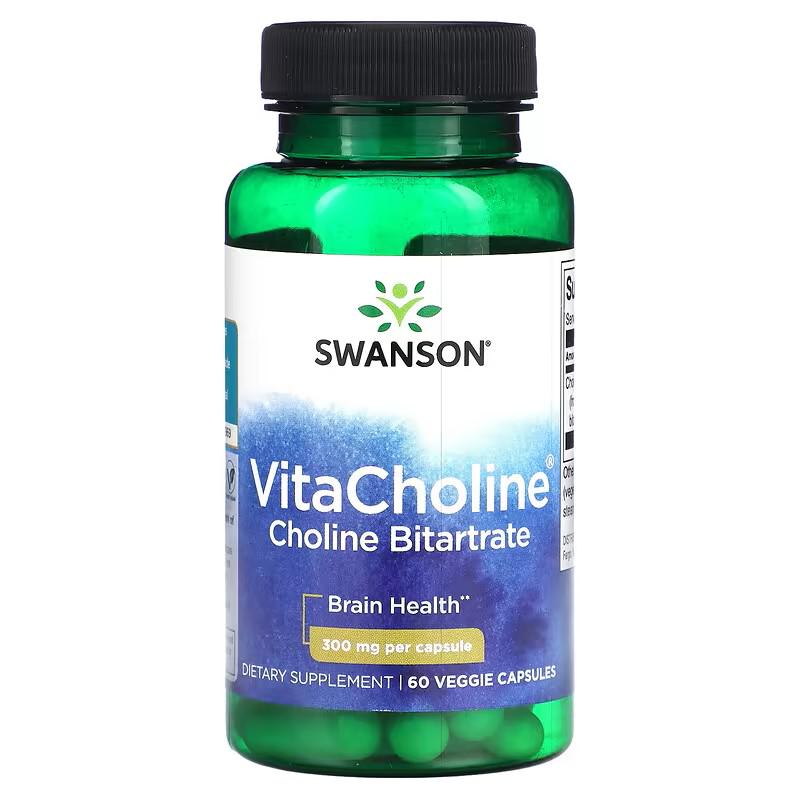 Холин битартрат Swanson VitaCholine Choline Bitartrate 300 mg 60 капс.